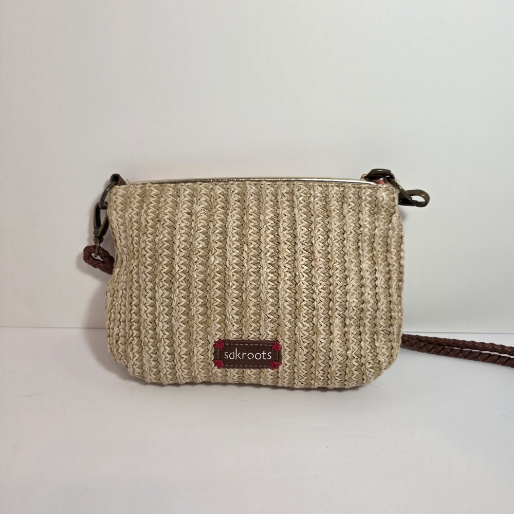 Sakroots Floral Butterfly Woven Crossbody Bag - Picture 4 of 12